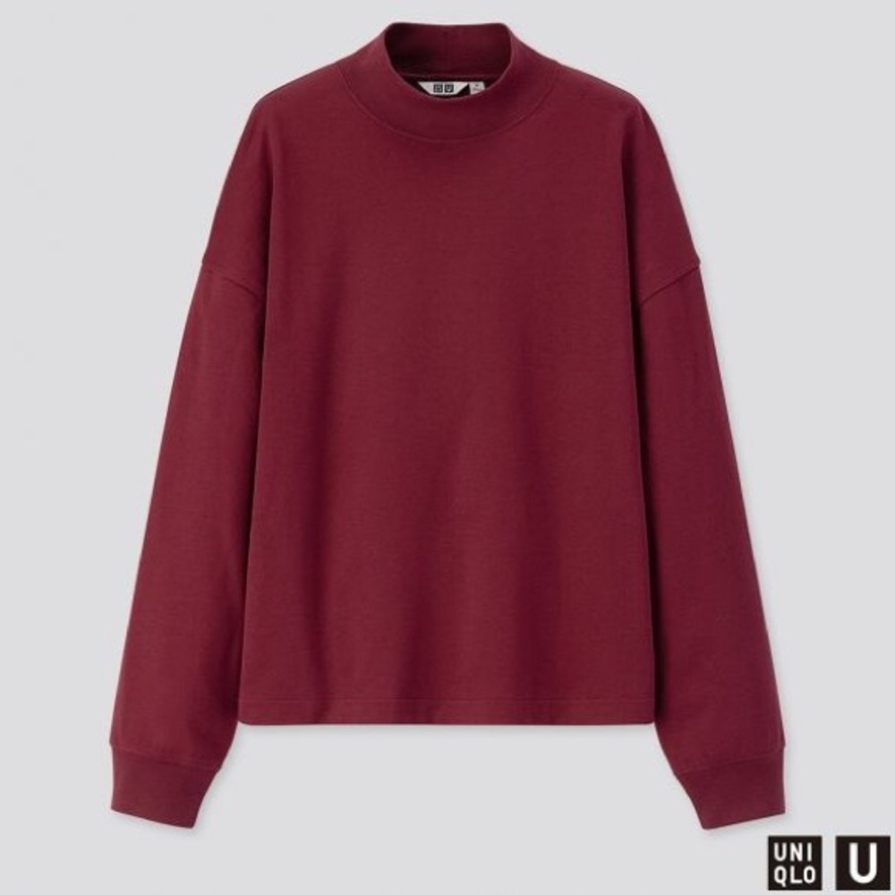 Uniqlo U women’s mock neck long sleeve wine XS